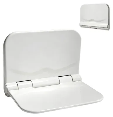 Imagen del producto de Silla de ducha plegable, con asiento antideslizante, de 38 x 29,5 cm, para montaje en pared, ideal para personas mayores y personas con discapacidad