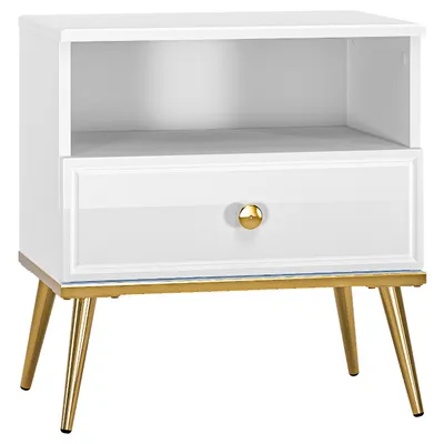 Produktbild von Nachttisch GOLDEN GL07 weiß hochglanz