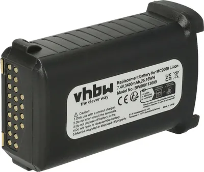 Produktbild von vhbw Akku kompatibel mit Symbol MC909X-S, MC909X-K, MC9097, MC9090-S, MC9090-K, MC9190, MC9190-G Handheld Computer Scanner (3400 mAh, 7,4 V, Li-Ion)