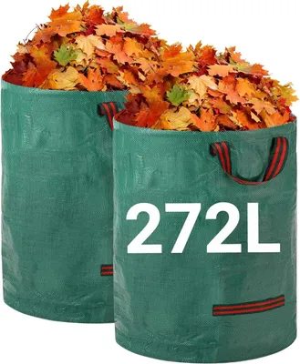 Image de Sacs à feuilles pour déchets de jardin - lot de 2, 272 l - très résistants - réutilisables - indéchirables - plastique - vert militaire
