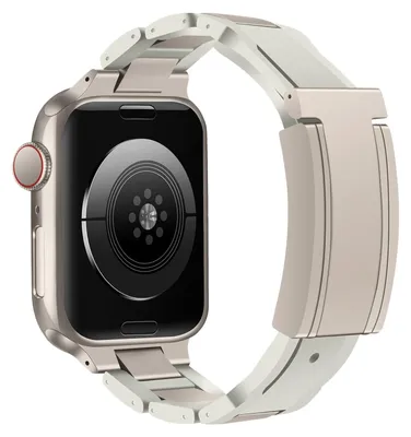 Obrázek produktu pro Pro Apple Watch Series 10 46mm / 9 8 7 45 / 6 SE 5 4 44mm Design Magnetická přezka Řemínek z nerezové oceli béžový
