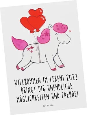 Produktbild von Mr. & Mrs. Panda Postkarte 2022 Geburtstag Freude - Weiß - Geschenk, Postkarten, Abenteuer, Ansichtskarten, Geburtstagsfreude, Happy Birthday, Fotokarte, einzigartiger