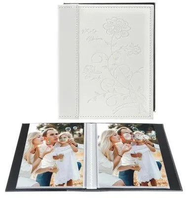 Produktbild von Leinen-Mini-Fotoalben 10x15, Set mit Platz für 100 Fotos – Weiß