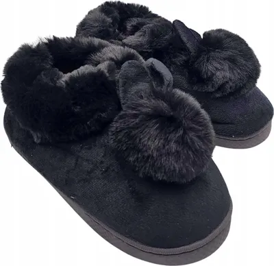 Produktbild von Damen Winter Hausschuhe mit Ohren, Gr. 36-37, Schwarz