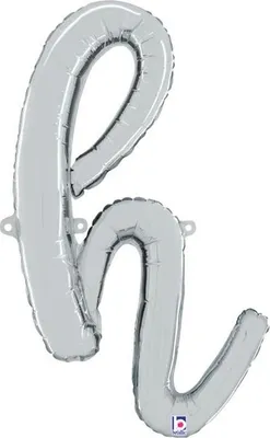 Produktbild von ABC14 Folienballon Buchstabe Skript Silber | H 61 cm