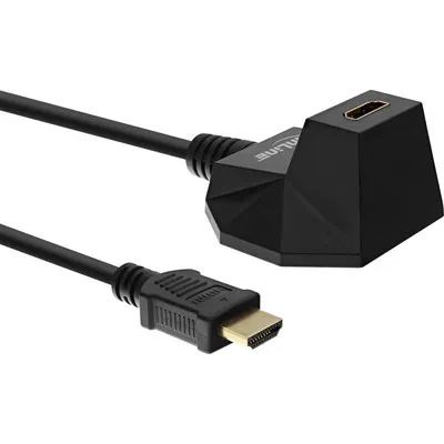 Zdjęcie produktu dla InLine® 17531S Przedłużacz HDMI ze stojakiem, HDMI high speed z Ethernet, 4K2K, wtyk/gniazdo, czarny/złoty, 1m