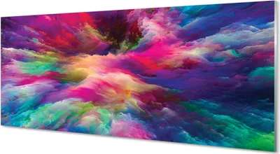Produktbild von Glasbilder 125x50 Wandkunst fraktale bunt