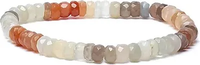 Produktbild von Armband Mehrfarbiger Mondstein Facette Aa-Qualität Elastisch – 0,6 cm