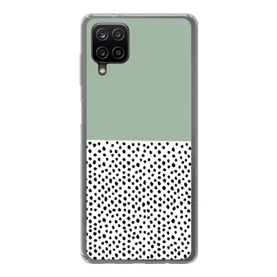 Produktbild von MuchoWow® Handyhülle Schutzhülle Hülle für Samsung Galaxy A12 Polka dots - Grün - Schwarz Silikon Softcase Handy Hülle - Bild