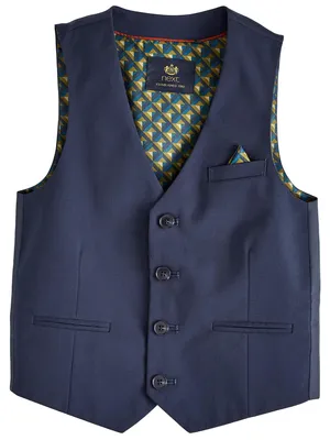 Immagine prodotto di NEXT, set da ragazzo composto da gilet, camicia e cravatta, colore blu scuro, modello numeric_86-numer