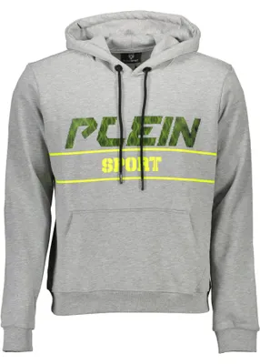 Produktbild von Herren Grauer Kapuzenpullover mit Druck & Kontrastdetails