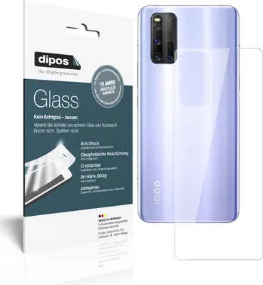 Produktbild von 1x Schutzfolie für Vivo iQOO 3 Rückseite - Anti-Shock 9H Folie dipos Glass Kunststoffglas