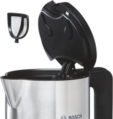 Zdjęcie produktu dla Bosch TWK8613, 1,5 l, 2400 W, Czarny, Regulowany termostat, Wskaźnik poziomu wody, Zabezpieczenie przed przegrzaniem