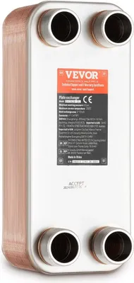Obrázek produktu pro 30 Deskový výměník tepla 4*1-1/4" MNPT porty 5"x 12" pájená nerezová ocel 316L