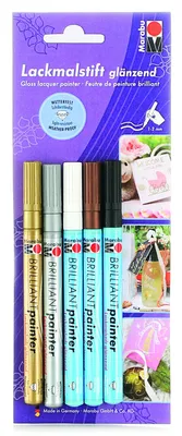 Produktbild von Marabu Deluxe, Schwarz, Kupfer, Gold, Silber, Weiß, Farbmarkierer, Hart, 5 Stück(e)