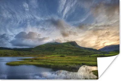 Produktbild von MuchoWow® Poster Schöne Wolken über Snowdonia in Wales 120x80 cm - Bilder