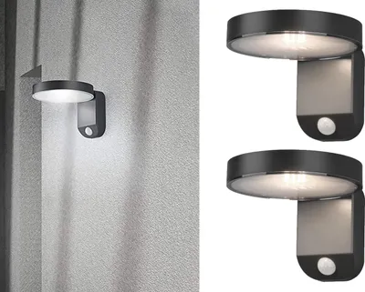Produktbild von LED Solar Wandleuchten Set Außenleuchten Fassadenlampe Solarlampe für den Garten