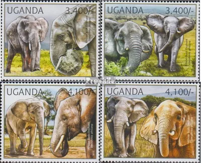 Produktbild von Briefmarken Uganda 2012 Mi 2810-2813 (kompl.Ausg.) postfrisch Savannenelefant