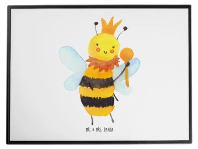 Produktbild von Mr. & Mrs. Panda Schreibunterlage Biene König - Weiß - Geschenk, tischpad, schreibtischunterlagen, schreibtischunterlage, Tischunterlage, Schreibtischauflage, Hummel