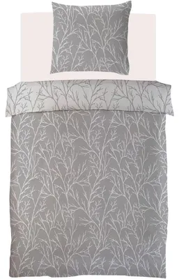 Obrázek produktu pro Sada ložního prádla Brielle Mako Satin oboustranná, 100% bavlna\/220 nití se zipem, 2dílná sada: povlak na peřinu 140 x 200 cm, povlak na polštář 65 x 65 cm, tmavě šedá, světle šedá