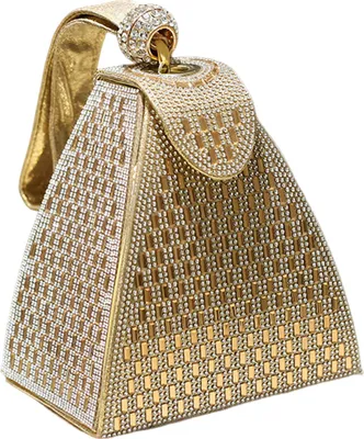 Produktbild von Strass-Tasche, Dreiecksform, Bling-Geldbörse, Organizer, Promi-Braut-Clutch für Hochzeit, Party, Abschlussball, Damen-Geldbörse