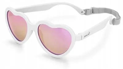 Zdjęcie produktu dla Okulary przeciwsłoneczne polaryzacyjne dla dziewczynki UV400 biały pasek