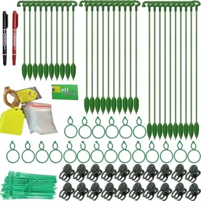 Produktbild von PolkaHome® Pflanzenstützen Set – 30-teilige Stützstäbe mit Clips, 37 cm, wetterbeständig