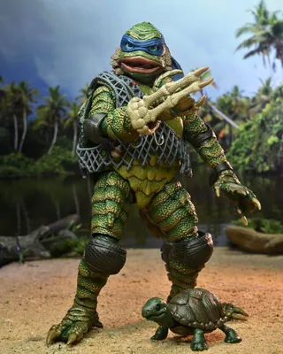 Produktbild von NECA Universal Monsters x Teenage Mutant Ninja Turtles Scale Actionfigur Leonardo as the Creature 18 cm