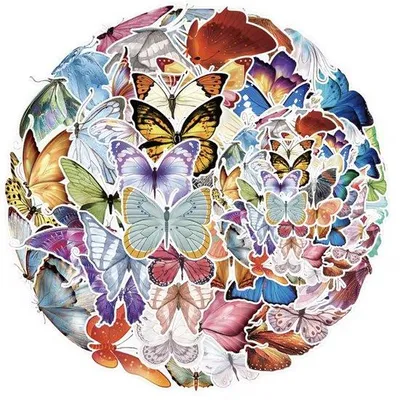 Produktbild von CHPN – Schmetterlingsaufkleber – Schmetterlingsaufkleber – ButterflyStickers – 50 Stück – Scrapbook – Laptop-Aufkleber – Aufkleber – Aufkleber für Koffer – Aufkleber Bullet-Journal – Aufkleber