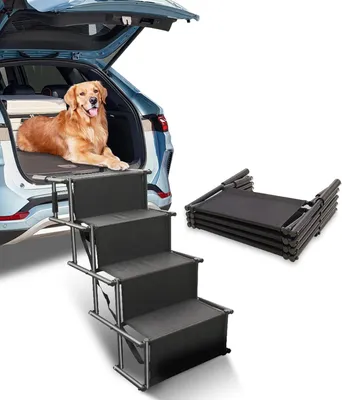 Produktbild von Hundetreppe 4 Stufen, bis 80 kg, rutschfest, für Auto, für Reise