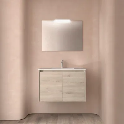 Immagine prodotto di Salgar mobili da bagno NOJA 800 2 porte NATURALE + lavabo + specchio