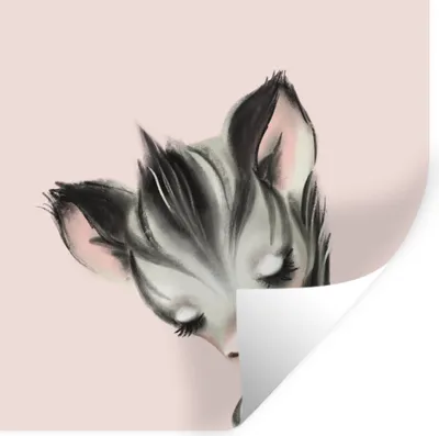 Produktbild von MuchoWow® Wandtattoo Wandsticker Wandaufkleber Zebra - Kinder - Rosa 50x50 cm Selbstklebend und Repositionierbar - Selbstklebend - Fototapeten