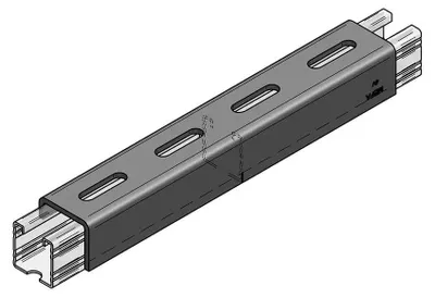Produktbild von MEFA Verbindungsstück C-Profil 45, 350x57x47mm, Stahl S235, verzinkt, 1 Stk.