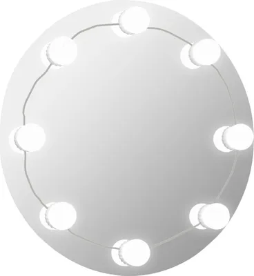 Produktbild von vidaXL Wandspiegel ohne Rahmen mit LED-Beleuchtung Rund Glas