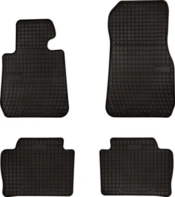Image de Tapis de sol voiture en caoutchouc pour BMW 3 F30 (2011-2018, berline) Noir, lot de 4 pièces, fixations