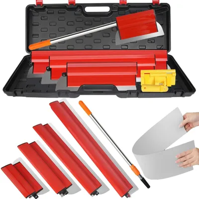 Image de Enduit pour plaques de plâtre - Kit de spatules à lisser - Lames flexibles de 25 à 80 cm - Spatule pour lissage des murs, du plâtre et de la peinture