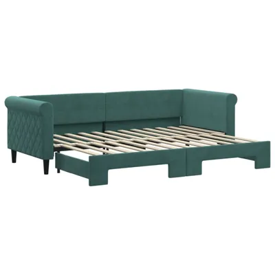 Produktbild von Tagesbett Ausziehbar Dunkelgrün 80x200 cm Samt