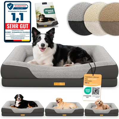 Produktbild von ELONEO Orthopädisches Hundebett, Größe M - Grau