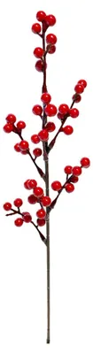 Produktbild von Künstliche rote Beeren, Weihnachtszweig mit Stechpalmenbeeren, künstliche Pflanzen aus Schaumstoff, Beerenzweig, Weihnachtsdekoration für Feiertage, Hochzeiten, Partys und Zuhause