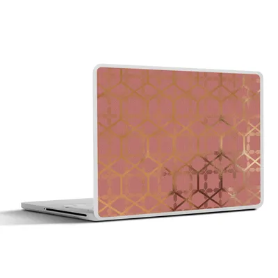Produktbild von MuchoWow® Laptop Aufkleber Sticker Cover Muster - Luxus - Gold - Rosa 40x30 cm - Laptop Dekoration - Selbstklebend