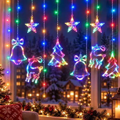 LED-Lichtgordijn 120 Sterne 3,5 m USB Fernbedienung 8 Modi