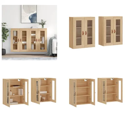 Produktbild von vidaXL Wandschränke 2 Stk. Sonoma Eiche Holzwerkstoff - Wandschrank - Wandschränke - Schrank - Lagerschrank