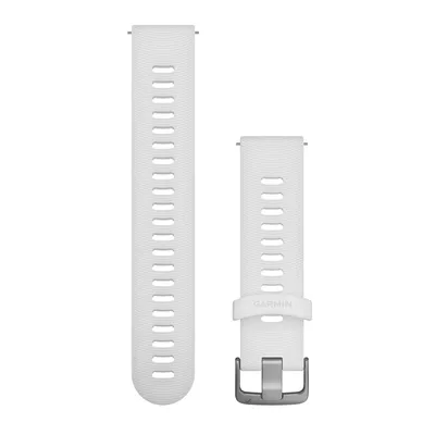 Produktbild von Garmin Ersatzarmband 20mm Silikon Wei/Edelstahl Schnalle