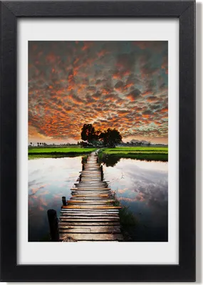 Produktbild von Bild 20x30 MDF-Rahmen, Wandkunst Holzbrücke