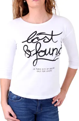 Produktbild von Madonna T-Shirt Damen "KALEA" Shirt mit Aufrduck 7/8 Ärmel MF-406988 Weiß M