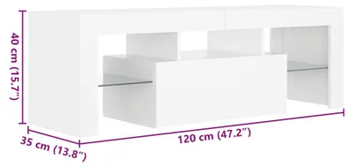 Produktbild von vidaXL TV-Schrank mit LED-Leuchten Weiß 120x35x40 cm