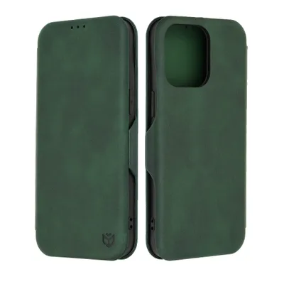 Produktbild von Techsuit Safe+ Book Wallet Klapphülle für Apple iPhone 15 Pro Max - Dunkelgrün