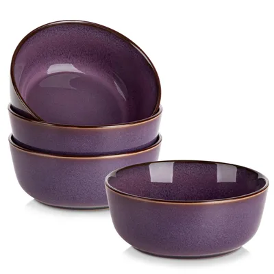Produktbild von VANCASSO Steingut Schalen Set, 4-tlg Müslischale, Suppenschale, Stapelschale, Salatschale, Mehrzweckschale