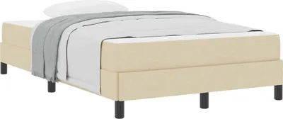 Image de vidaXL Sommier tapissier Crème 120 x 190 cm Tissu