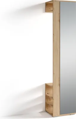 Produktbild von byLIVING offener Garderobenschrank Ben mit Spiegel, verdeckte Kleiderstange, in Artisan Eiche-Optik